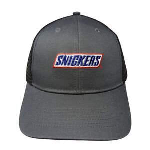 Snickers Snapback Mesh Back Trucker Hat Gray One Size 6 Panel Adjustable